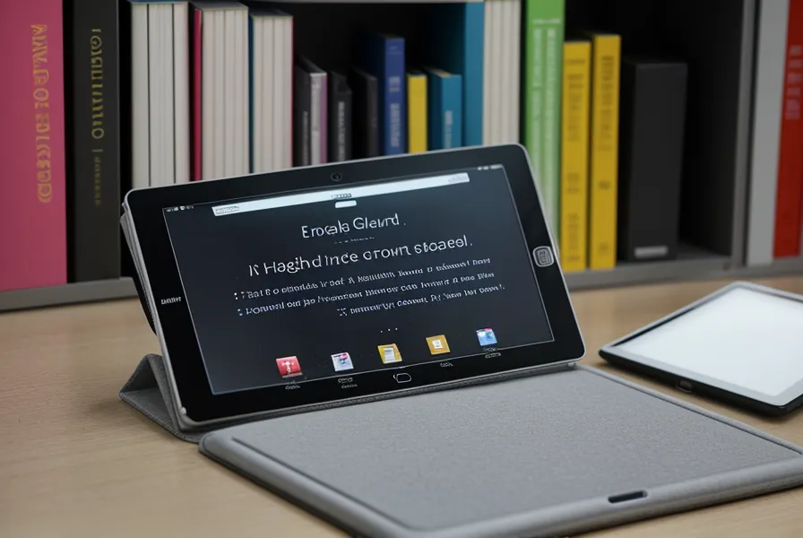 Libro de gramática y tablet sobre la mesa, comprobando si el curso de inglés para emigrar cubre el nivel que pide el trabajo