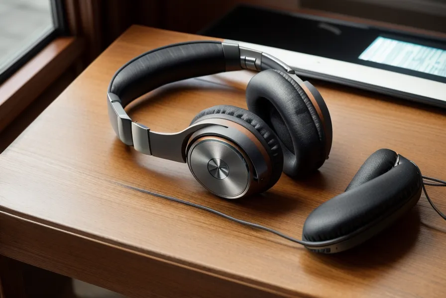 Auriculares sobre un diccionario de inglés viejo comparado con aprendizaje digital