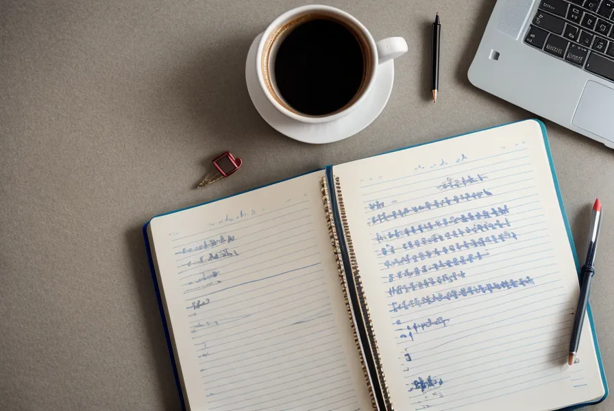 Apuntes manuscritos comparando vocabulario de inglés y francés en un cuaderno.
