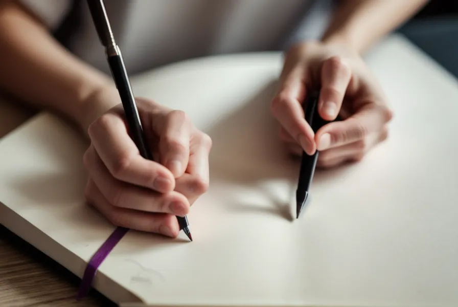 Primer plano de apuntes manuscritos sobre los 24 caracteres del alfabeto coreano Hangul.